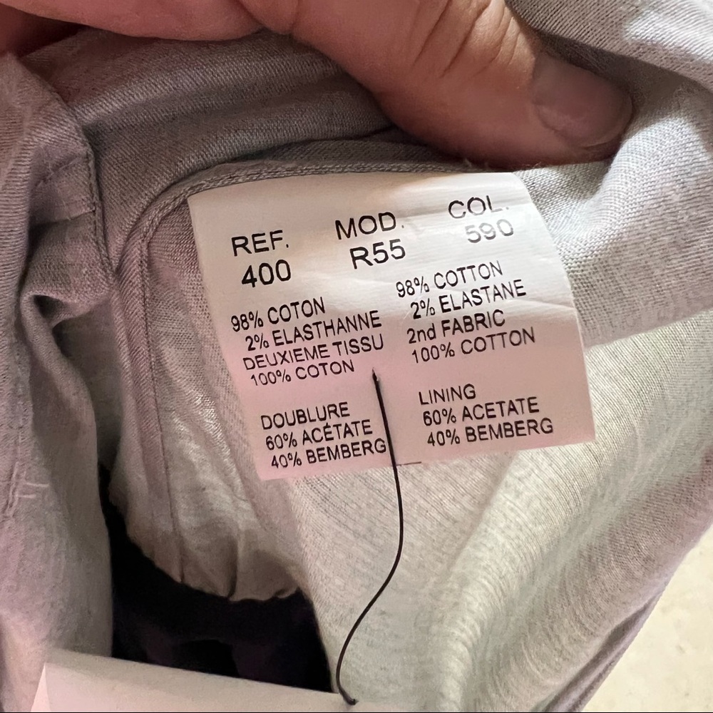 CARVEN Gray and Navy Quiet Luxury Color Block Cotton Dress, FR 36/US 4 - Picture 13 of 15